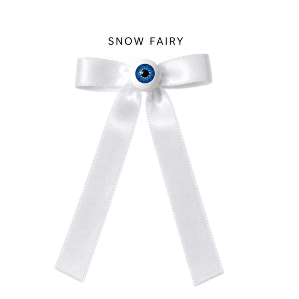 Bow Eyeball Clip – 5/8” Ribbon - Snow Fairy